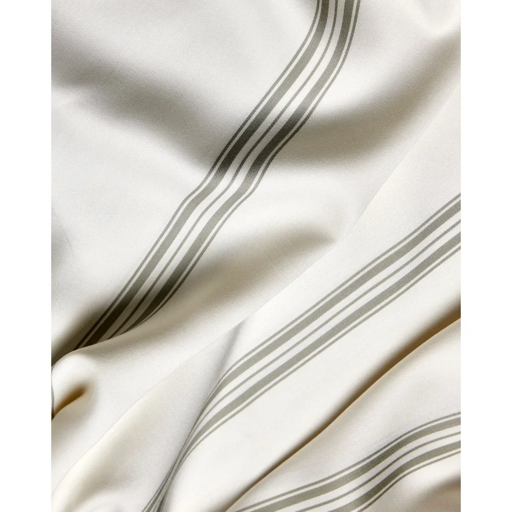 Cozy Earth King Bamboo Sheet Set Baja Stripe In Laurel Breathable Sateen NWT
